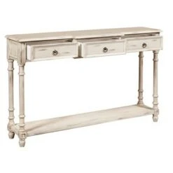 3 Drawer Entryway Console Table White - HomeFare 12 3 Drawer Entryway Console Table White - HomeFare -Console Tables Sales unnamed file 5058