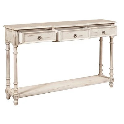 3 Drawer Entryway Console Table White - HomeFare 6 3 Drawer Entryway Console Table White - HomeFare - Image 4