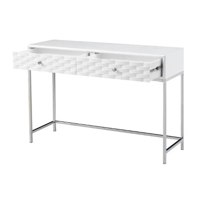 Islander 2 Drawer Console Table White - Treasure Trove Accents 4 Islander 2 Drawer Console Table White - Treasure Trove Accents - Image 2