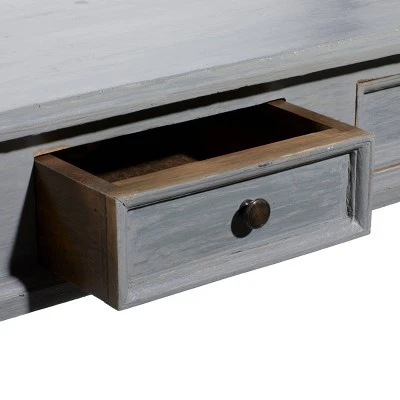 Olivia & May Rustic Mahogany Console Table Gray - Olivia & May 4 Olivia & May Rustic Mahogany Console Table Gray - Olivia & May - Image 2