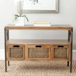 Joshua Console Table - Safavieh Pewter