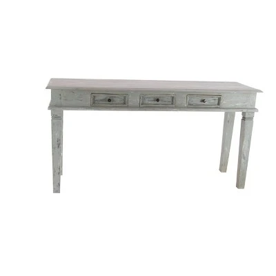 Olivia & May Rustic Mahogany Console Table Gray - Olivia & May 7 Olivia & May Rustic Mahogany Console Table Gray - Olivia & May - Image 5