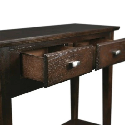 Favorite Finds Hall Console/Sofa Table Chocolate Oak Finish - Leick Home 3 Favorite Finds Hall Console/Sofa Table Chocolate Oak Finish - Leick Home