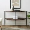 Half Circle Entry Table with Lower Shelf - Saracina Home Dark Walnut -Console Tables Sales unnamed file 5214