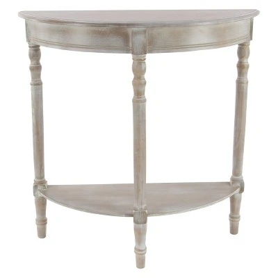 Wood Half Round Console Table Taupe - Olivia & May 6 Wood Half Round Console Table Taupe - Olivia & May - Image 4