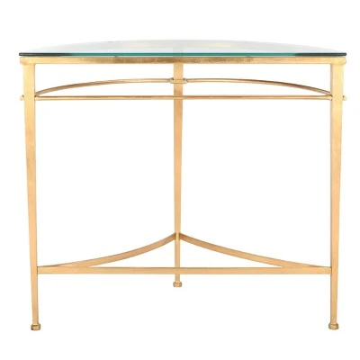 Baur Antique Gold Glass Console Table Gold - Safavieh 6 Baur Antique Gold Glass Console Table Gold - Safavieh - Image 4
