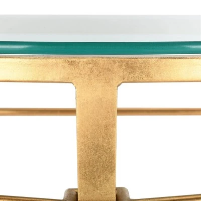 Baur Antique Gold Glass Console Table Gold - Safavieh 9 Baur Antique Gold Glass Console Table Gold - Safavieh - Image 7