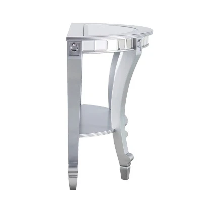 Lupina Glam Demilune Console Table Matte silver - Aiden Lane 6 Lupina Glam Demilune Console Table Matte silver - Aiden Lane - Image 4