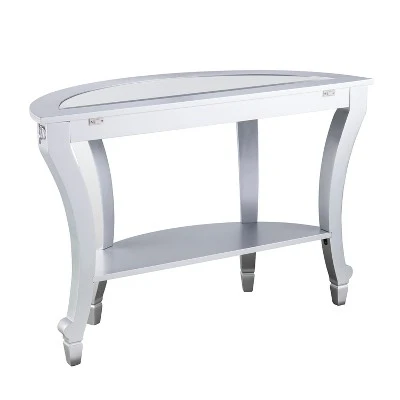 Lupina Glam Demilune Console Table Matte silver - Aiden Lane 8 Lupina Glam Demilune Console Table Matte silver - Aiden Lane - Image 6