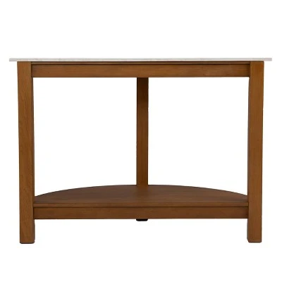 Vebell Demilune Console Table White/Natural - Aiden Lane 8 Vebell Demilune Console Table White/Natural - Aiden Lane - Image 6