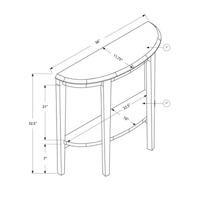 Accent Table - Half Moon Shape - Dark Taupe - EveryRoom 5 Accent Table - Half Moon Shape - Dark Taupe - EveryRoom - Image 3