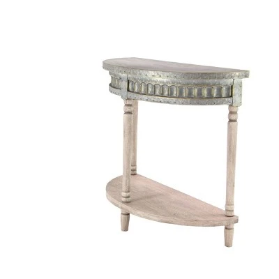 Olivia & May Traditional Half Round Side Table Beige - Olivia & May 4 Olivia & May Traditional Half Round Side Table Beige - Olivia & May - Image 2