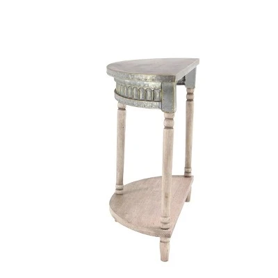 Olivia & May Traditional Half Round Side Table Beige - Olivia & May 5 Olivia & May Traditional Half Round Side Table Beige - Olivia & May - Image 3