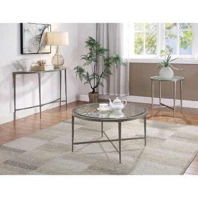 Harding X - Shaped Base Sofa Table Silver - miBasics 5 Harding X - Shaped Base Sofa Table Silver - miBasics - Image 3