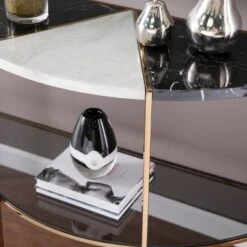 Lenaedo Demilune Console Table Black/White/Gold - Aiden Lane -Console Tables Sales unnamed file 5453