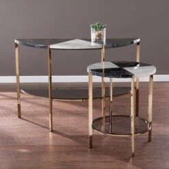 Lenaedo Demilune Console Table Black/White/Gold - Aiden Lane -Console Tables Sales unnamed file 5454