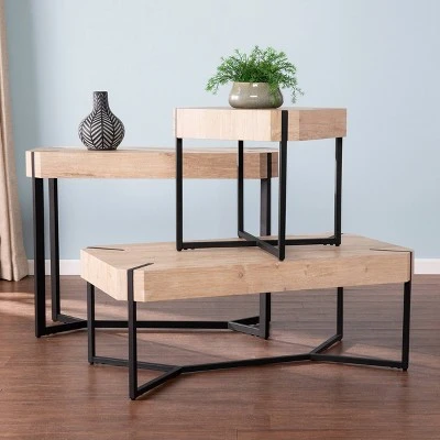 Burnra Modern Farmhouse Console Table Natural/Black - Aiden Lane 9 Burnra Modern Farmhouse Console Table Natural/Black - Aiden Lane - Image 7