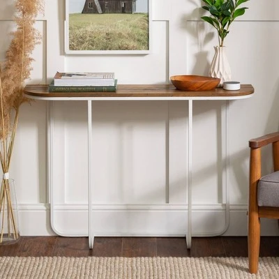 Megan Modern Glam Curved Console Table - Saracina Home Faux White Marble/gold 4 Megan Modern Glam Curved Console Table - Saracina Home Faux White Marble/gold - Image 2