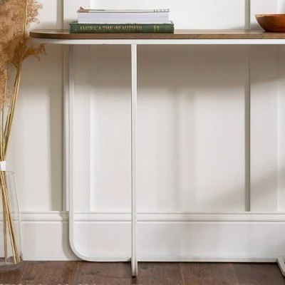 Megan Modern Glam Curved Console Table - Saracina Home Faux White Marble/gold 7 Megan Modern Glam Curved Console Table - Saracina Home Faux White Marble/gold - Image 5