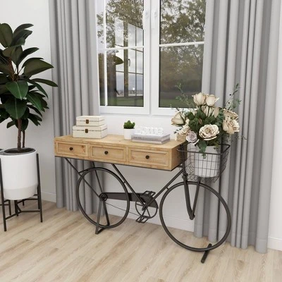 Olivia & May Farmhouse Metal Console Table Red - Olivia & May 9 Olivia & May Farmhouse Metal Console Table Red - Olivia & May - Image 7