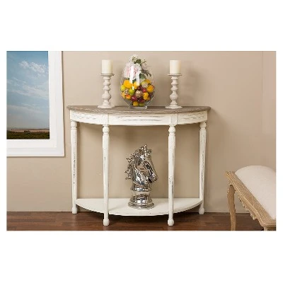 Vologne Traditional Wood French Console Table White - Baxton Studio 5 Vologne Traditional Wood French Console Table White - Baxton Studio - Image 3