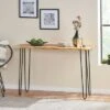 Plumb Handcrafted Modern Industrial Acacia Wood Console Table with Hairpin Legs Natural/Black - Christopher Knight Home 2 Plumb Handcrafted Modern Industrial Acacia Wood Console Table with Hairpin Legs Natural/Black - Christopher Knight Home -Console Tables Sales unnamed file 5533