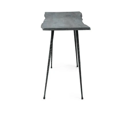 Chesley Handcrafted Modern Industrial Acacia Wood Console Table Sandblasted Gray/Black - Christopher Knight Home 5 Chesley Handcrafted Modern Industrial Acacia Wood Console Table Sandblasted Gray/Black - Christopher Knight Home - Image 3