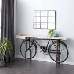 Olivia & May Rustic Metal Console Table Black - Olivia & May