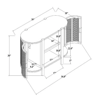 Threshold Designed W/Studio McGee Portola Hills Caned Door Console with Shelves - Threshold™ designed with Studio McGee Natural 8 Threshold Designed W/Studio McGee Portola Hills Caned Door Console with Shelves - Threshold™ designed with Studio McGee Natural - Image 7