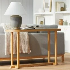 Threshold Designed W/Studio McGee Race Track Console Table Natural - Threshold™ designed with Studio McGee
