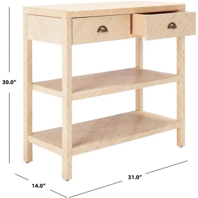 Apis Raffia Console Table - Light Natural/Gold - Safavieh 8 Apis Raffia Console Table - Light Natural/Gold - Safavieh - Image 6