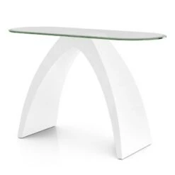 Gummerton Glass Top Sofa Table - miBasics Black High Gloss