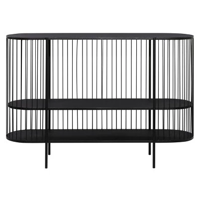 Olivia & May Contemporary Metal Console Table Black - Olivia & May 3 Olivia & May Contemporary Metal Console Table Black - Olivia & May - Image 2