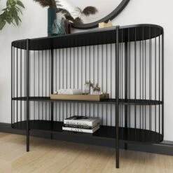 Olivia & May Contemporary Metal Console Table Black - Olivia & May 21 Olivia & May Contemporary Metal Console Table Black - Olivia & May -Console Tables Sales unnamed file 5653