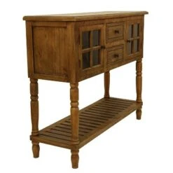 2 Door Morgan Console Table Natural Wood - Decor Therapy