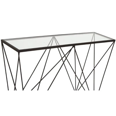 Olivia & May Mid-Century Metal Console Table Black - Olivia & May 6 Olivia & May Mid-Century Metal Console Table Black - Olivia & May - Image 4