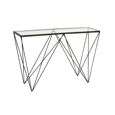 Olivia & May Mid-Century Metal Console Table Black - Olivia & May 7 Olivia & May Mid-Century Metal Console Table Black - Olivia & May - Image 5