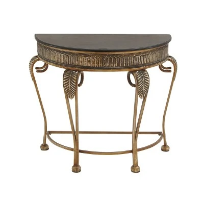 Olivia & May Traditional Metal Console Table Gold - Olivia & May 3 Olivia & May Traditional Metal Console Table Gold - Olivia & May - Image 2