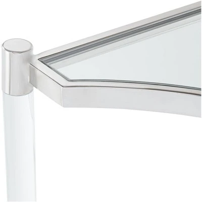 55 Downing Street Modern Acrylic Rectangular Console Table 48" x 16" with Shelf Clear Thin Sleek Legs Living Room Bedroom Bedside 2 55 Downing Street Modern Acrylic Rectangular Console Table 48" x 16" with Shelf Clear Thin Sleek Legs Living Room Bedroom Bedside - Image 2