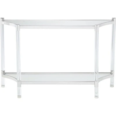 55 Downing Street Modern Acrylic Rectangular Console Table 48" x 16" with Shelf Clear Thin Sleek Legs Living Room Bedroom Bedside 3 55 Downing Street Modern Acrylic Rectangular Console Table 48" x 16" with Shelf Clear Thin Sleek Legs Living Room Bedroom Bedside - Image 3