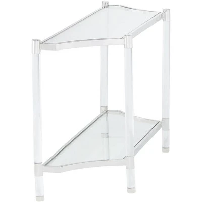 55 Downing Street Modern Acrylic Rectangular Console Table 48" x 16" with Shelf Clear Thin Sleek Legs Living Room Bedroom Bedside 4 55 Downing Street Modern Acrylic Rectangular Console Table 48" x 16" with Shelf Clear Thin Sleek Legs Living Room Bedroom Bedside - Image 4