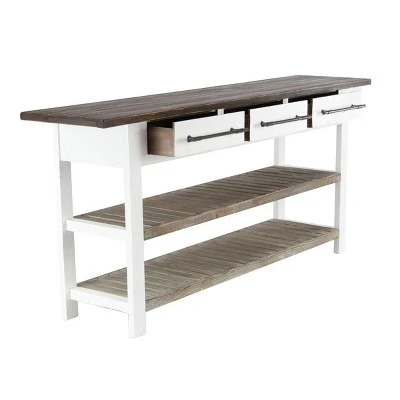 Olivia & May Farmhouse Wood Rectangle Console Table White - Olivia & May 8 Olivia & May Farmhouse Wood Rectangle Console Table White - Olivia & May - Image 6