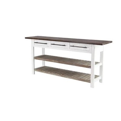 Olivia & May Farmhouse Wood Rectangle Console Table White - Olivia & May 10 Olivia & May Farmhouse Wood Rectangle Console Table White - Olivia & May - Image 8
