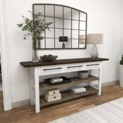 Olivia & May Farmhouse Wood Rectangle Console Table White - Olivia & May 33 Olivia & May Farmhouse Wood Rectangle Console Table White - Olivia & May -Console Tables Sales unnamed file 594