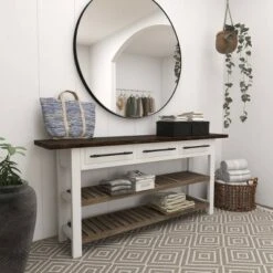 Olivia & May Farmhouse Wood Rectangle Console Table White - Olivia & May 34 Olivia & May Farmhouse Wood Rectangle Console Table White - Olivia & May -Console Tables Sales unnamed file 595