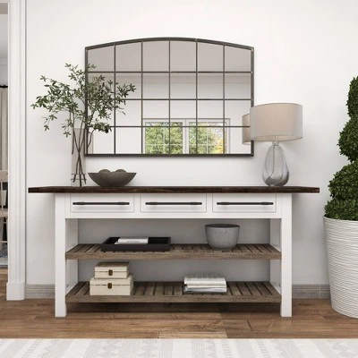 Olivia & May Farmhouse Wood Rectangle Console Table White - Olivia & May 16 Olivia & May Farmhouse Wood Rectangle Console Table White - Olivia & May - Image 14