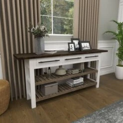 Olivia & May Farmhouse Wood Rectangle Console Table White - Olivia & May 39 Olivia & May Farmhouse Wood Rectangle Console Table White - Olivia & May -Console Tables Sales unnamed file 600