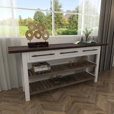 Olivia & May Farmhouse Wood Rectangle Console Table White - Olivia & May 19 Olivia & May Farmhouse Wood Rectangle Console Table White - Olivia & May - Image 17