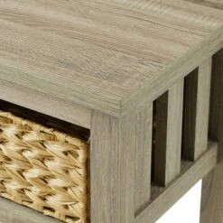 Mission Entry Table with Woven Baskets - Saracina Home Rustic Oak -Console Tables Sales unnamed file 621