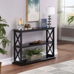 Breighton Home Oxford Deluxe 3 Tier Console Table - Johar Furniture Black -Console Tables Sales unnamed file 639